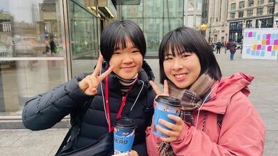 ランチ時、コーヒーもアメリカンサイズ！